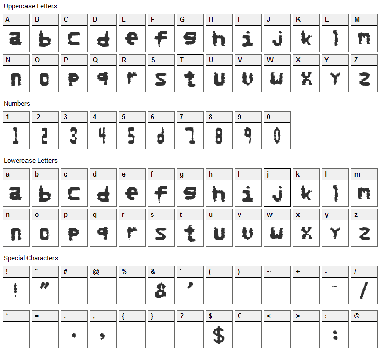 No Refunds Font Character Map