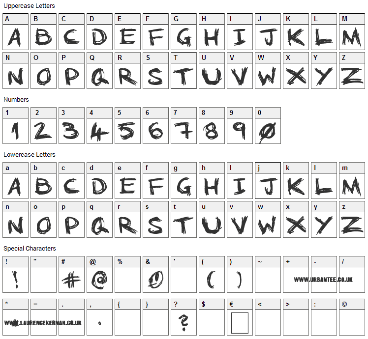 No Running In The Halls Font Character Map