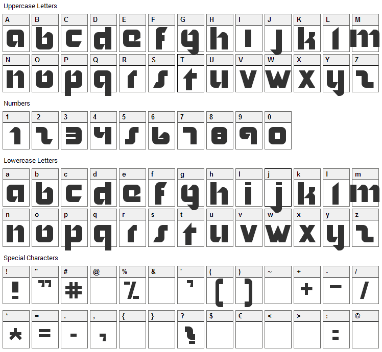 Nordic Font Character Map