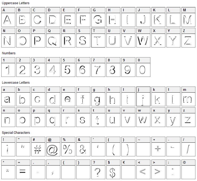 Northern Book Sale Font Character Map