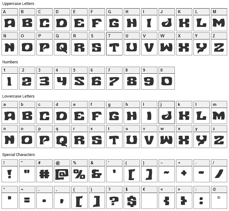 Nuevo Passion Font Character Map