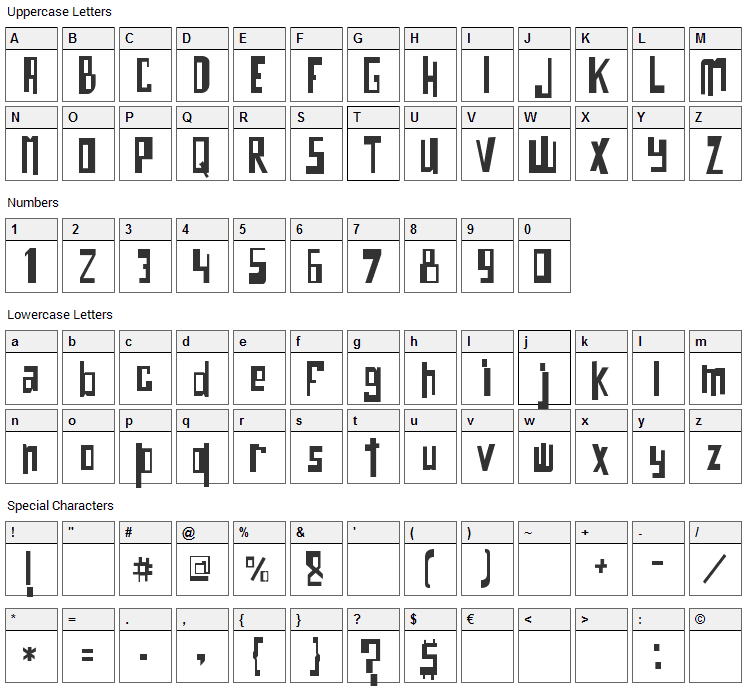 O Bicho Font Character Map