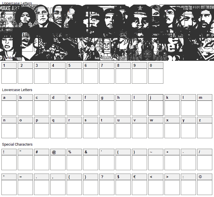 Obey Revolution Font Character Map