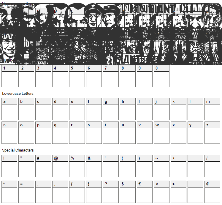 Obey Tyrant Font Character Map