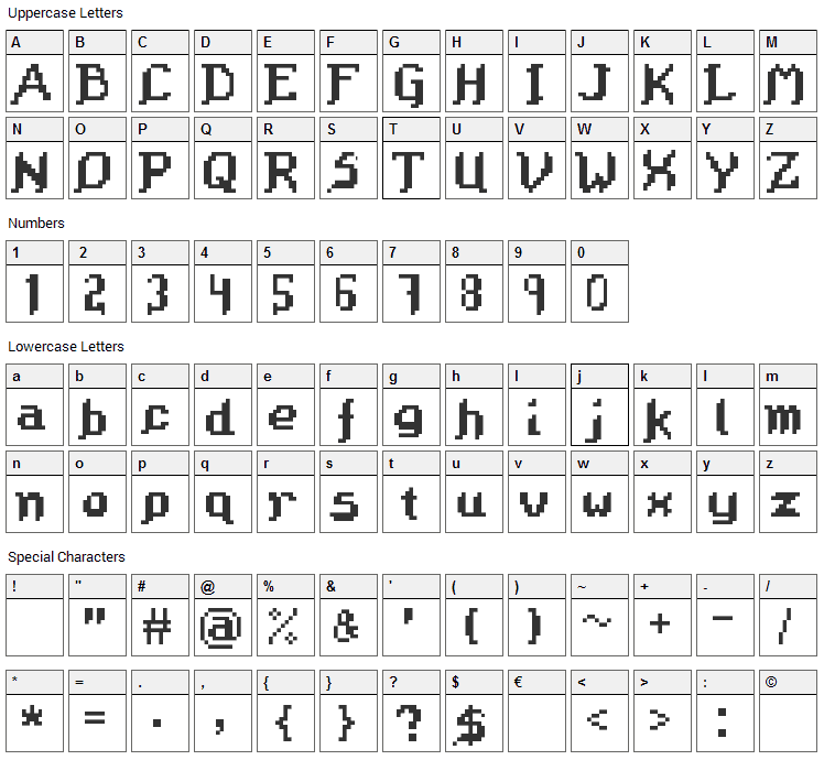 Octavius Font Character Map