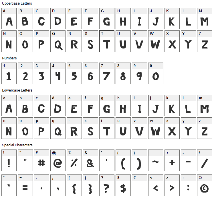 Off The Drugs Font Character Map