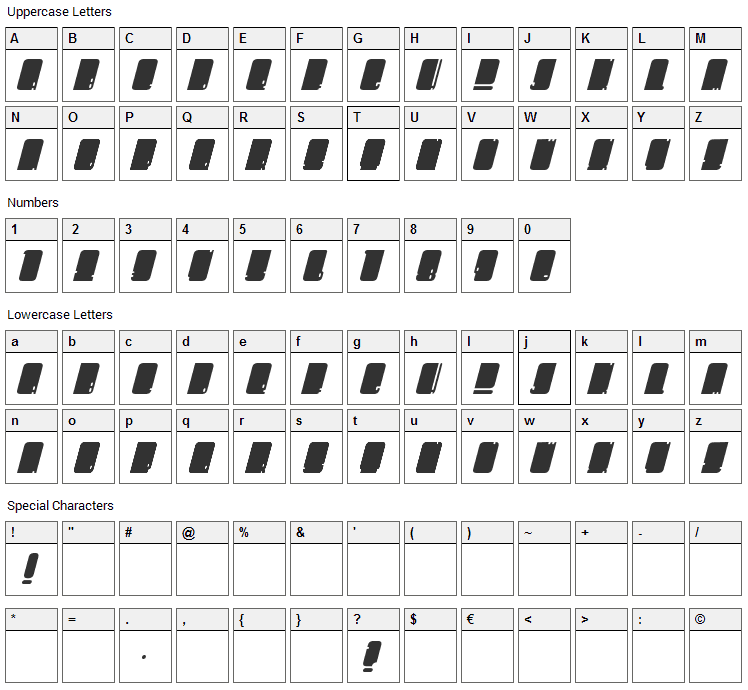 Oh Mega Sigh Font Character Map