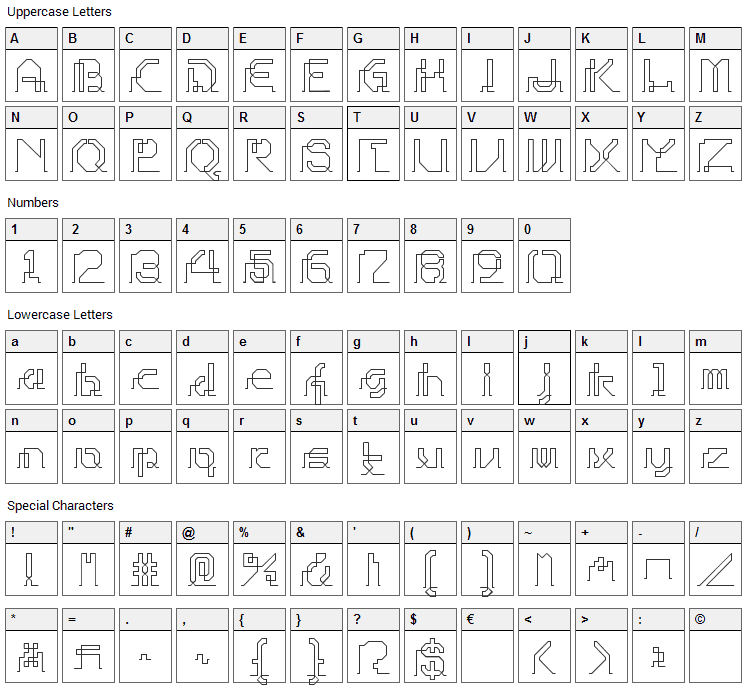 Ohio Player Font Character Map