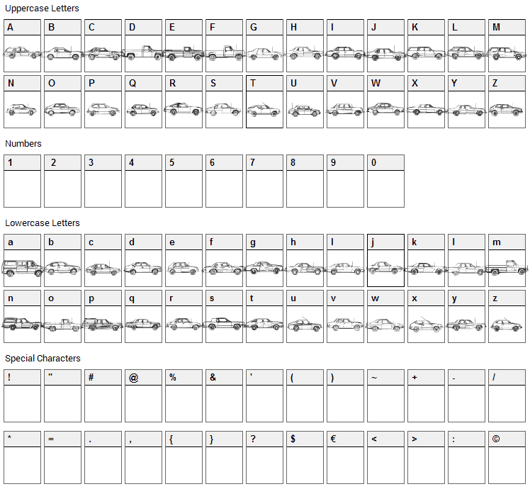 Oil Crisis Font Character Map