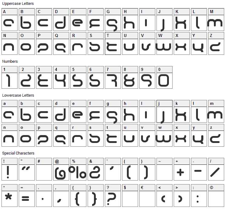 Oktober Font Character Map