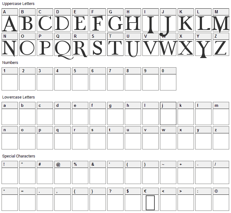 Old Dog, New Tricks Caps Font Character Map