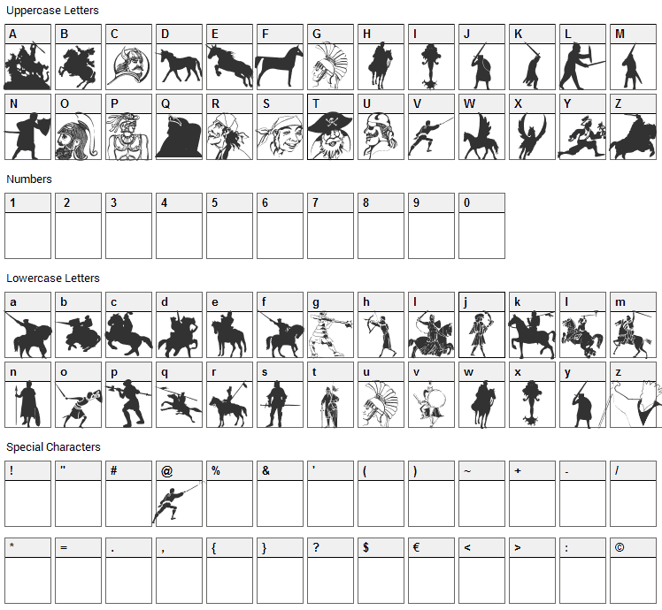 Oldtimers Font Character Map