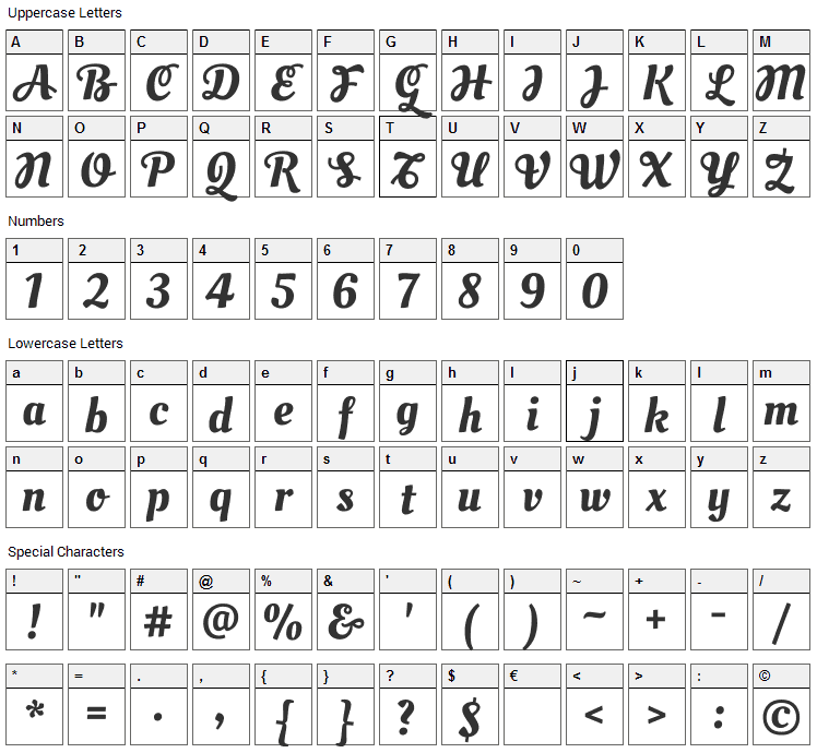 Oleo Script Swash Caps Font Character Map