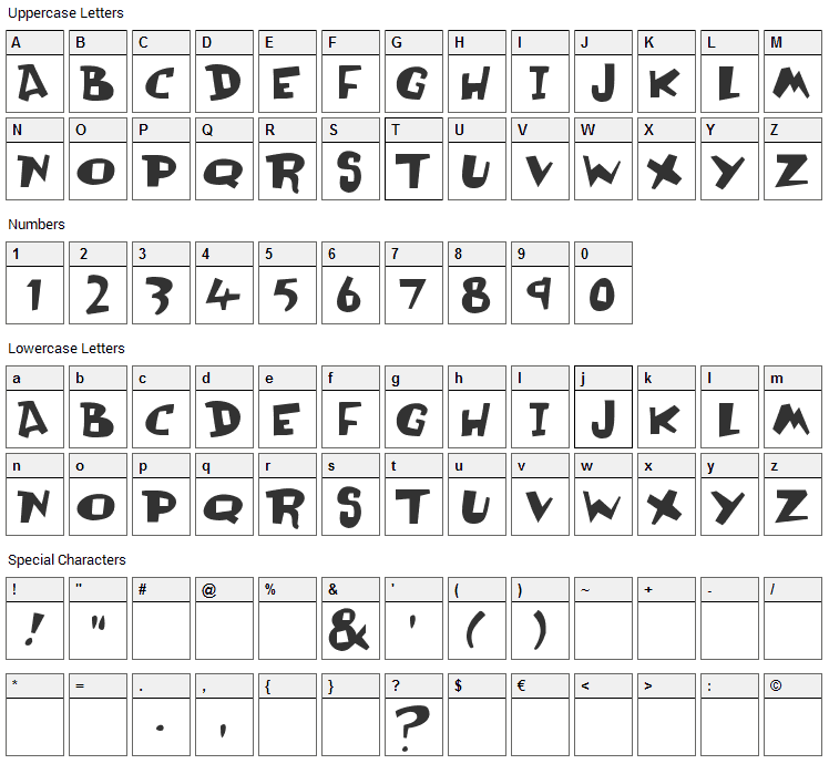 Olli Compolli Font Character Map