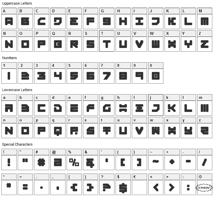 Omega 3 Font Character Map