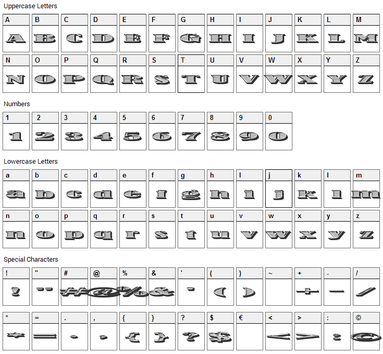 One Dance Font Character Map