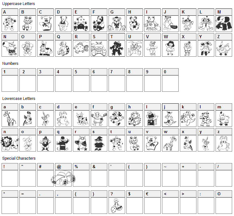 Open Parlament Font Character Map