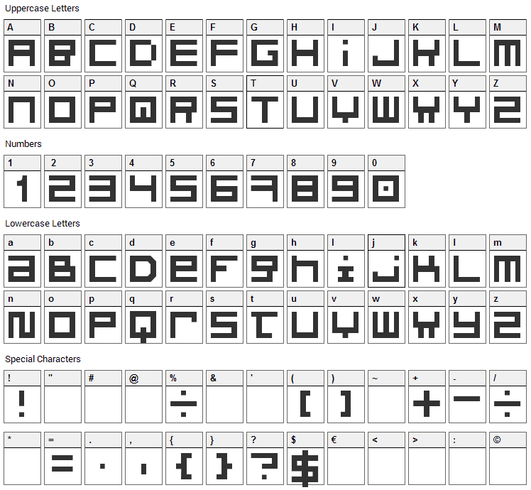 Optimal Font Character Map
