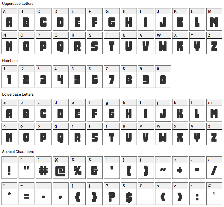 Opus Mundi Font Character Map