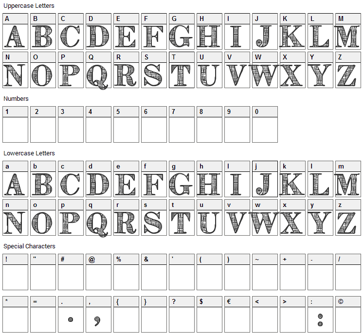 Orniste Font Character Map