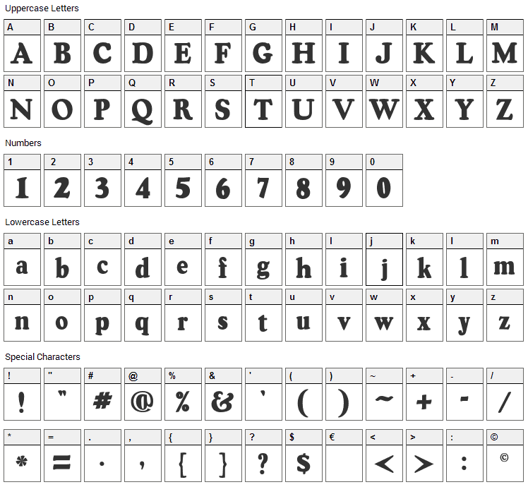 Oswald Black Font Character Map