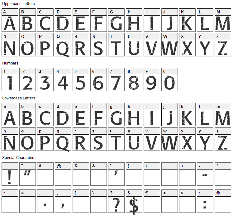 Overhaul Font Character Map