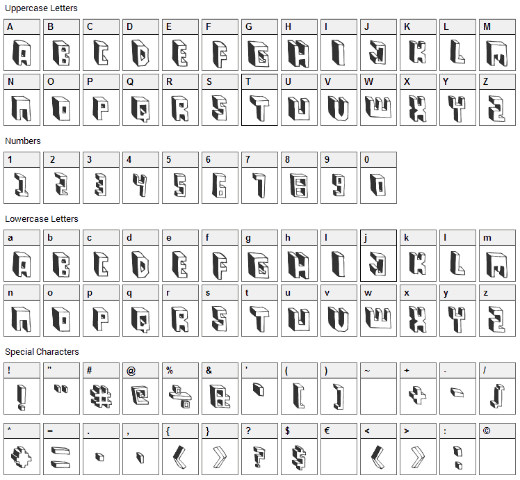 Pastas Black Font Character Map