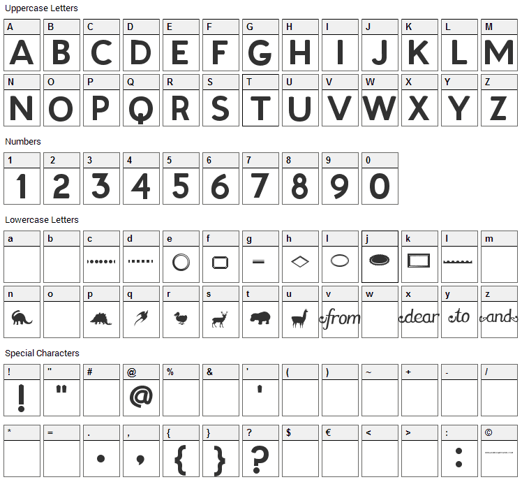 Patagonian Titles Font Character Map