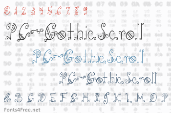 PC-GothicScroll Font