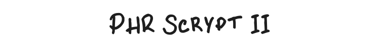 PHR Scrypt II Font Preview