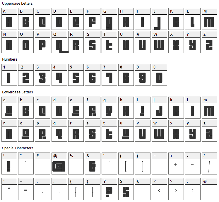 Pincoya Black Font Character Map