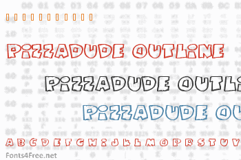 Pizzadude Fat Outline Font