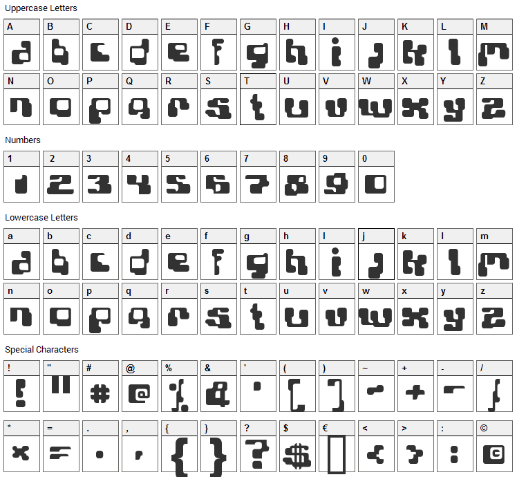 Planet Bubble Font Character Map