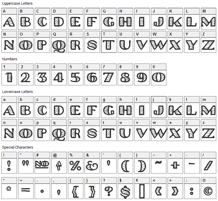 Platinum Hub Caps Spoked Font Character Map