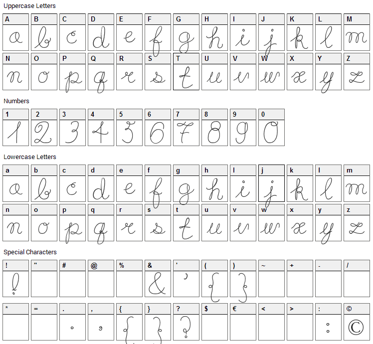 Playdate Font Character Map