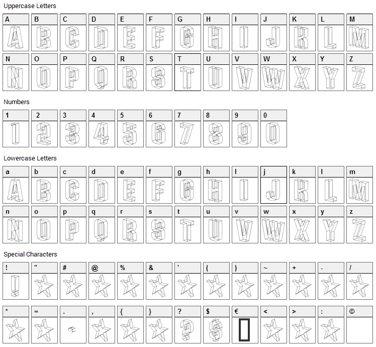Plexifont Font Character Map