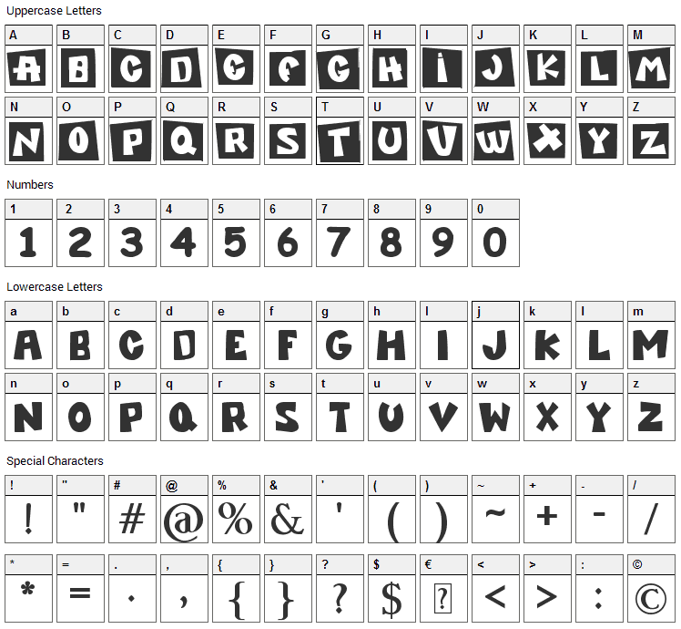 Pocoyo TV Font Character Map