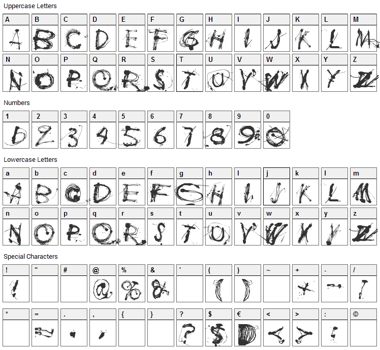 Polla Font Character Map