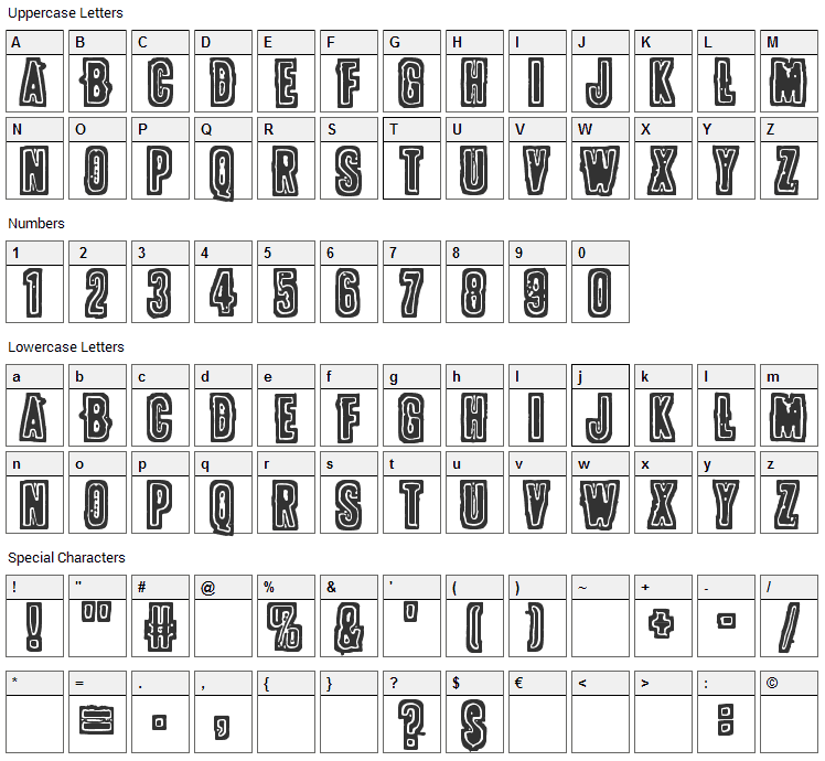 Pollux 9x Font Character Map