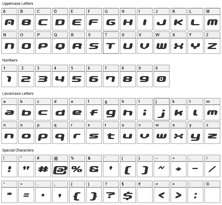 Pop Magic Font Character Map