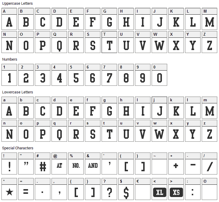 Porn Star Academy Font Character Map