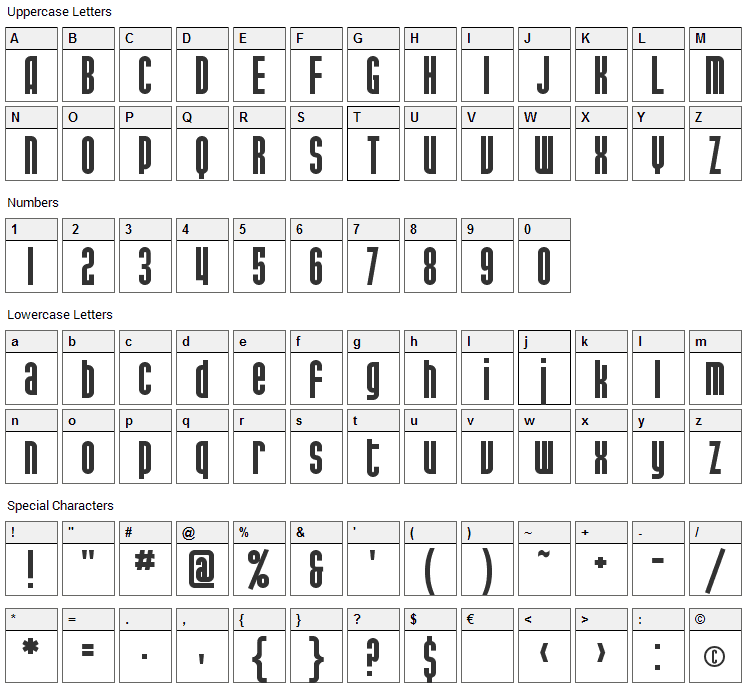 Port McKenzie Font Character Map