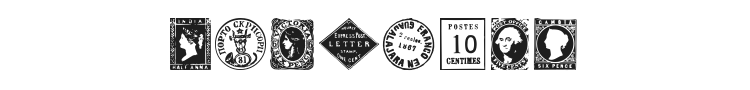 Postage Stamps Font Preview