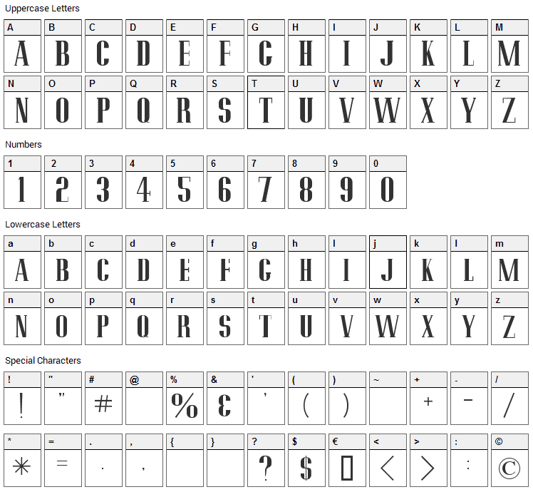 Pottery Barn Font Character Map