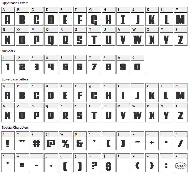 Power Lord Font Character Map