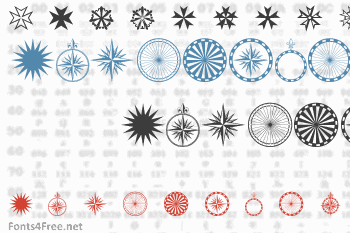 PR Compass Rose Font