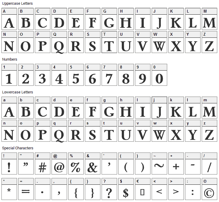 Pretzel Font Character Map