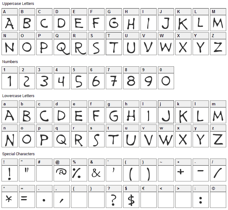 Prime Minister of Canada Font Character Map