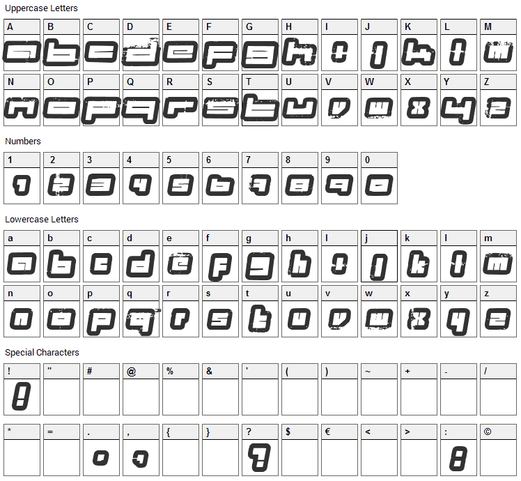 Projects Font Character Map