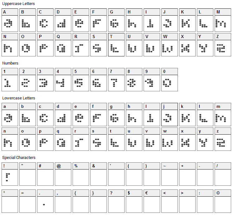 Propeller Fuel Font Character Map